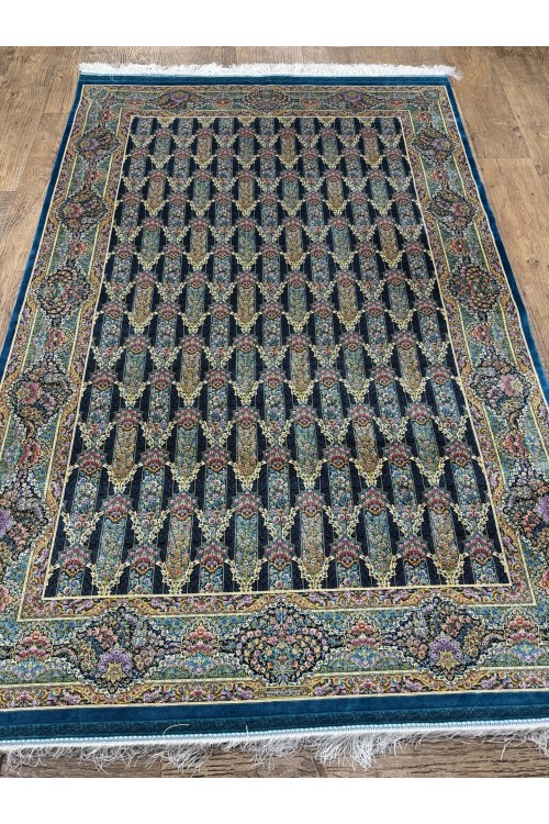 Иранский ковер QUM Silk 10008 Синий